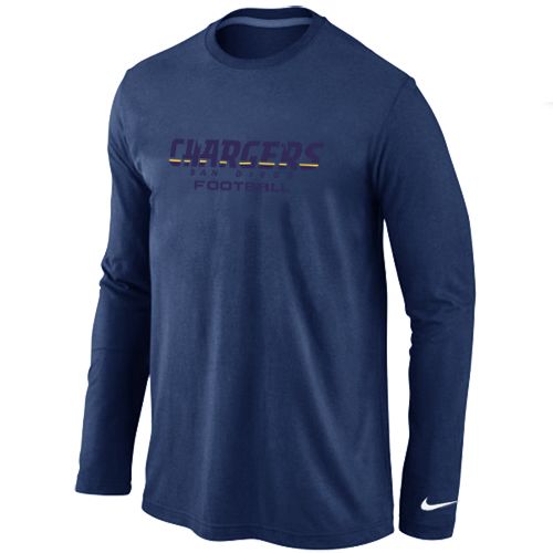 Nike Los Angeles Chargers Authentic Font Long Sleeve NFL T-Shirt - Dark Blue